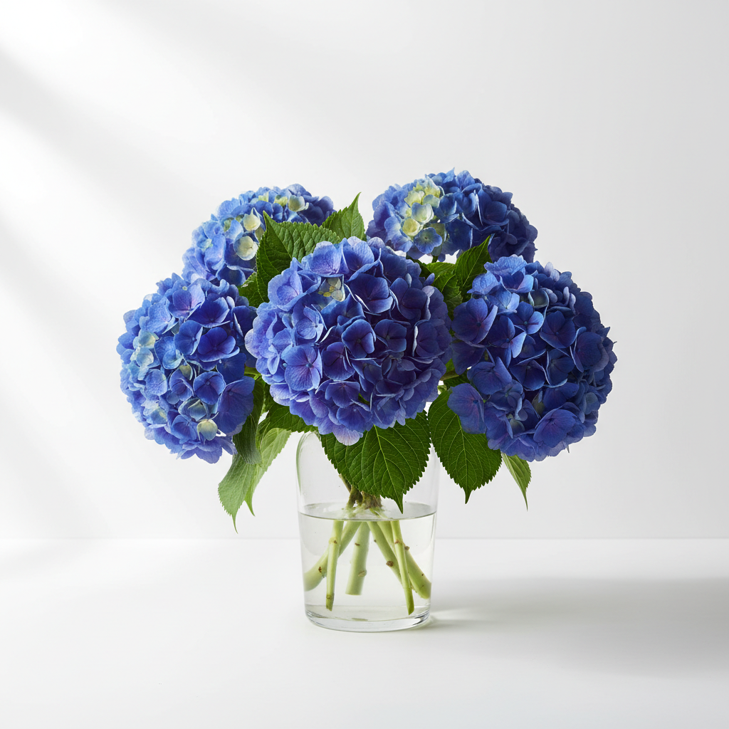 Blue Hydrangea Vase — Classic Blue Hydrangeas in a Vase from Citywide Florists NYC