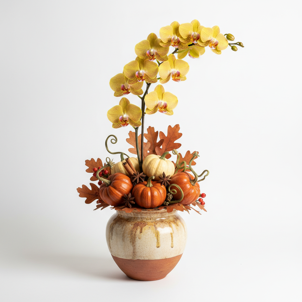 Pumpkin Spice Orchids — Orange Autumn Orchid Arrangement from Citywide Florists NYC
