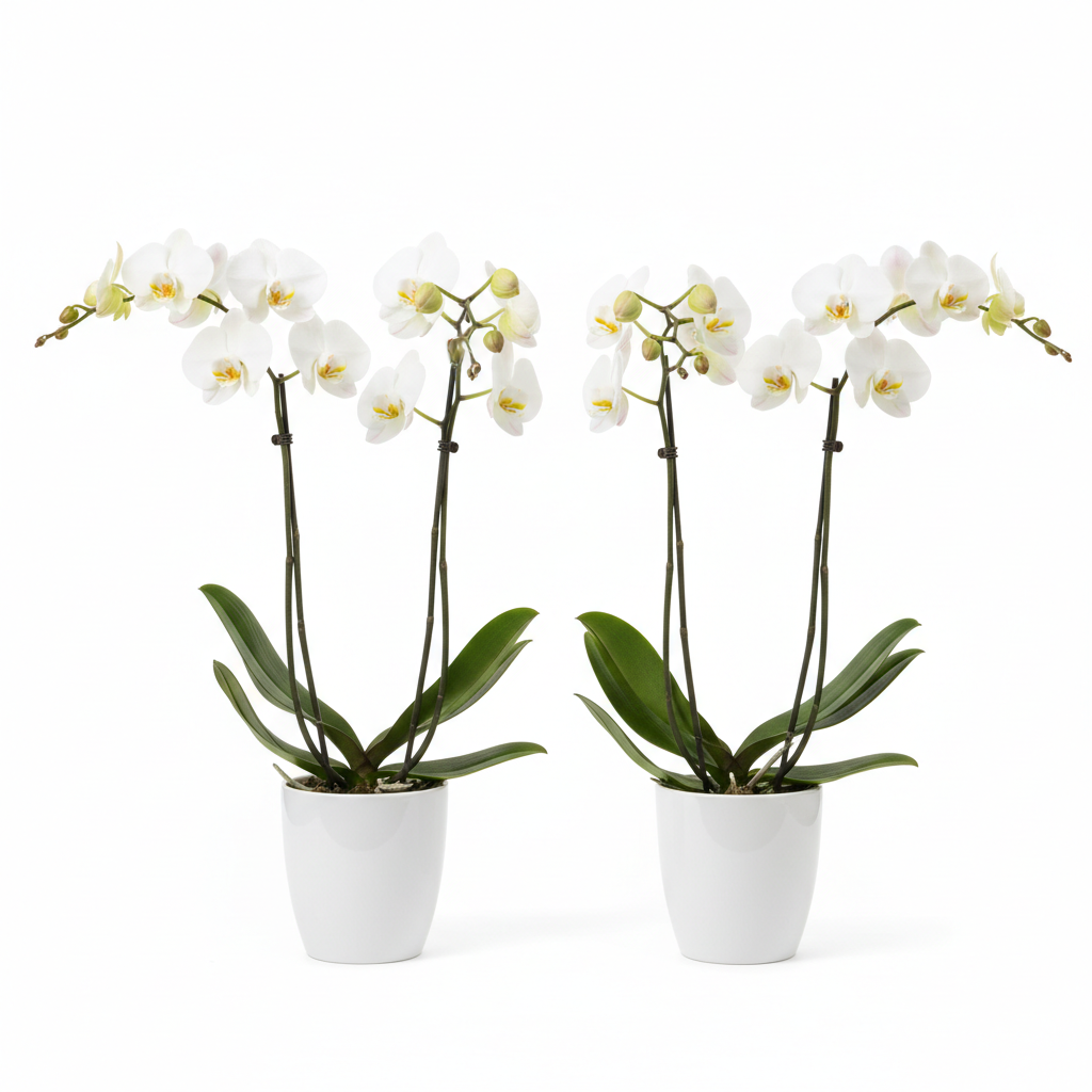 Two White Orchids — Paired White Orchid Plants from Citywide Florists NYC